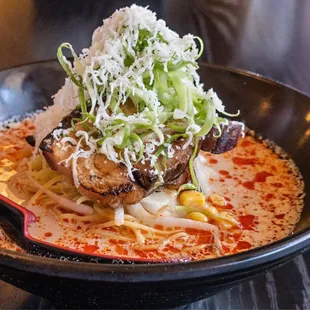 The spicy cheese ramen was absolutely amazing it was full of flavor. I would recommend to anyone who loves spicy ramen.