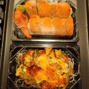 Loyal salmon roll and jalapeño bomb