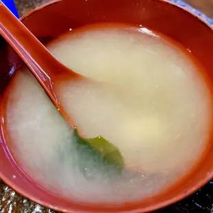 Complimentary miso soup