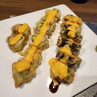Volcano and dragon roll