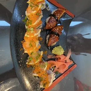 Yellow dragon roll, and Unagi