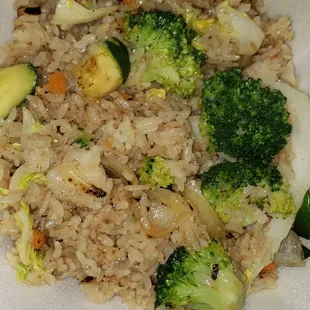 Vegetable Fried Rice it was delicious without soy sauce