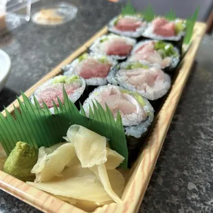 a platter of sushi