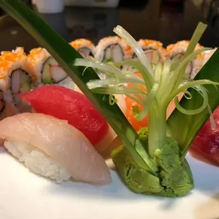 a plate of sushi