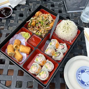 Lunch time bento box - Teriyaki Shrimp &amp; California Roll