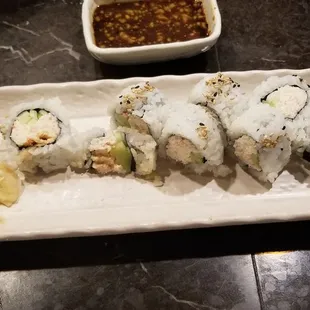 California roll with mushy and tasteless crabmeat so it was rejected.