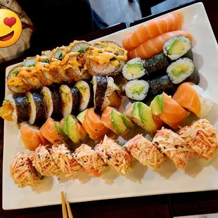 a plate of sushi