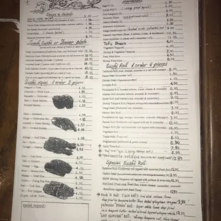 Updated menu and prices