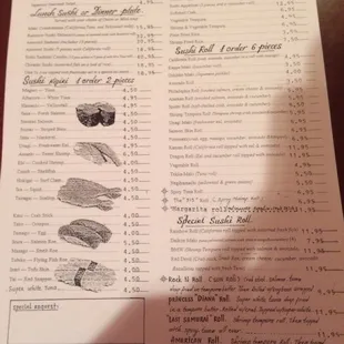 menu