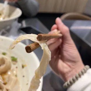 Hand shaved noodle - a bit thick &amp; dough-y
