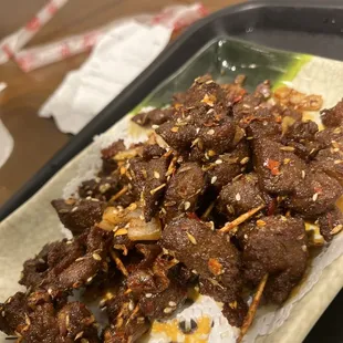 Cumin lamb. Very flavorful.