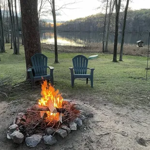 My father-in-law built this beautiful fire. Perfect sunset viewing spot.