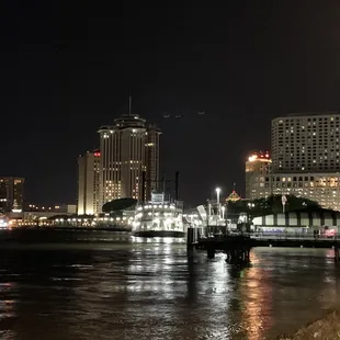 The water is on the other side of the steps