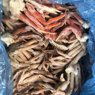 crab legs in a plastic bag