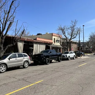 cars parked on the side of the road