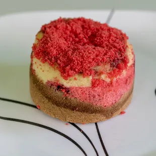 a strawberry cheesecake