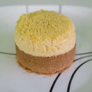 a closeup of the cheesecake