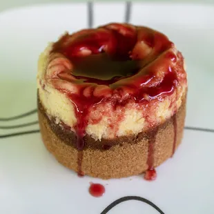 a strawberry cheesecake