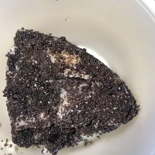 a piece of cake in a bowl