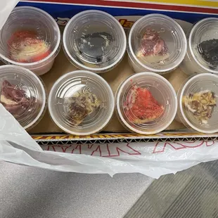 a variety of toppings