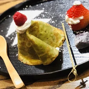 Green tea crepe dessert - heaven!