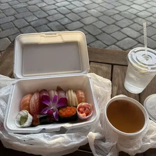 Nigiri mix &amp; miso soup