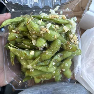 Spicy Garlic Edamame