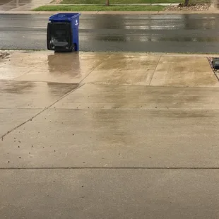 Trash can in the middle of my driveway.