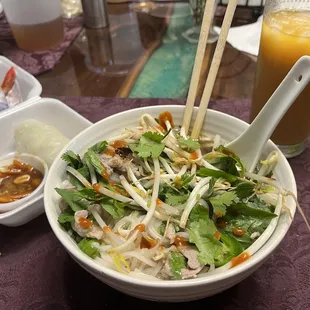Just Pho with Steak and Soft Spring Rolls