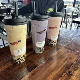 Boba milk tea&apos;s mango, Taro, and strawberry mango