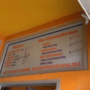 menu as of december 28, 2021