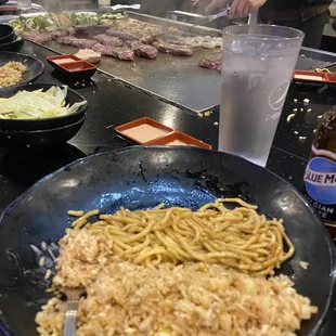 Fried rice and noodles