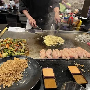 a man preparing food