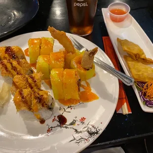 Lobster Lover Roll, Superman Roll and Crab Rangoons