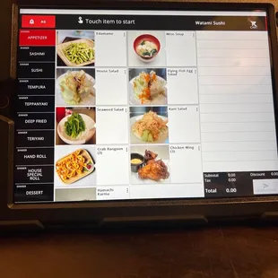 Tablets used to order.