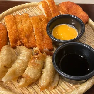 Chicken Cutlet and Fried Dumplings