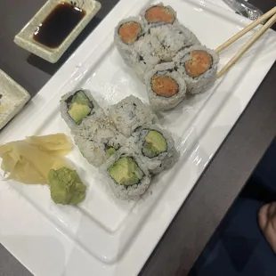 Spicy Tuna Roll &amp; Cucumber Avocado Roll