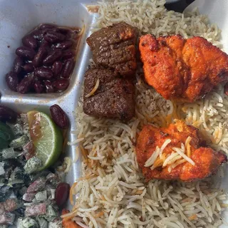 Kabob Combination W/ Rice