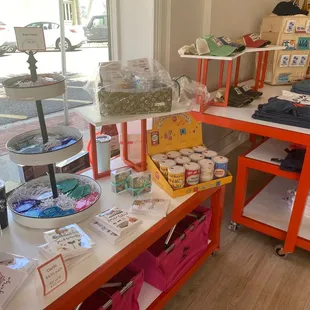 a variety of items displayed on a table