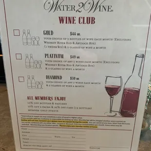 Wine Club info
