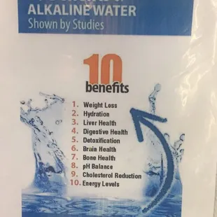 Alkaline water available