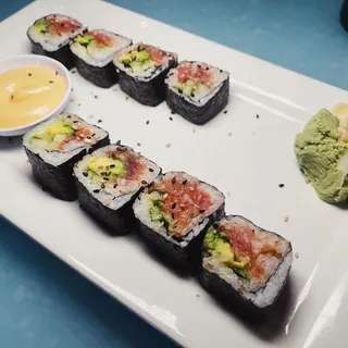 SPICY AHI TUNA AVOCADO CUCUMBER ROLL