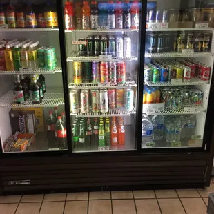 a refrigerated beverage display