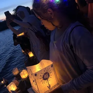 Waiting to launch the lanterns