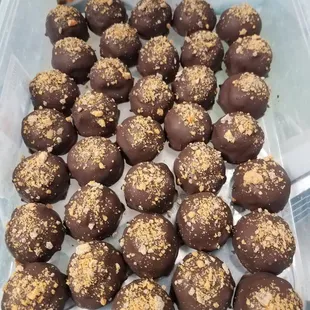 In house gourmet truffles in many flavors made with love in small batches