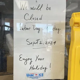 Closed Labor Day