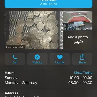 Phones, closing time listed 20:00, 8pm  Online, (Iphone Maps, most recent update) 20:30, 830pm, as Posted.   You may want to correct