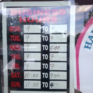 business hours and hours