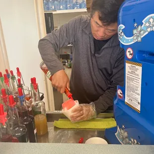 a man making a drink