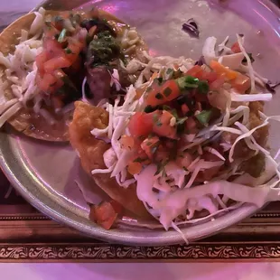 Argentinian Steak Taco and Fish Taco.